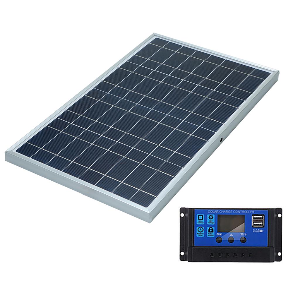 Комплект фотоелектричних сонячних панелей 10 Вт 12 В Комплект фотоелектричних блоків живлення Портативний зарядний пристрій для сонячних батарей для дому/природи, кемпінгу/фургону/автомобіля