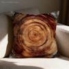 Natural Woodland Tree Ring Pattern Pillow Case For Sofa Decor Car Office Room Printing Cushion Cover Decorations and Protector