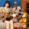 30/35/50cm Fofos Brinquedos de Pelúcia de Animais de Desenho Animado Macio Enchido Girafa Elefante Guaxinim Tigre Macaco Zebra Leão Boneca Acalmar Presentes