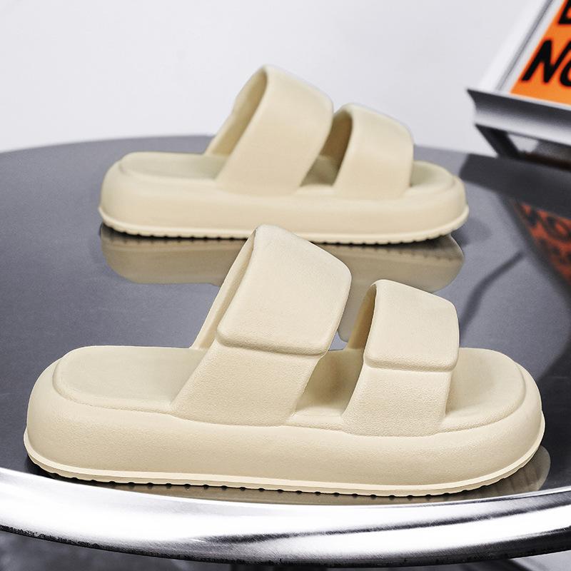 Slippers women's summer fashion go out home bathing non-slip one-word drag men's beach shoes