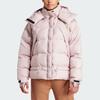 Adidas X Stella McCartney Mittellange Gepolsterte Jacke mit Buchstabenprint Winddicht Wasserdicht Sportlich Locker Kapuzenmantel Damenjacke Rosa IT5745