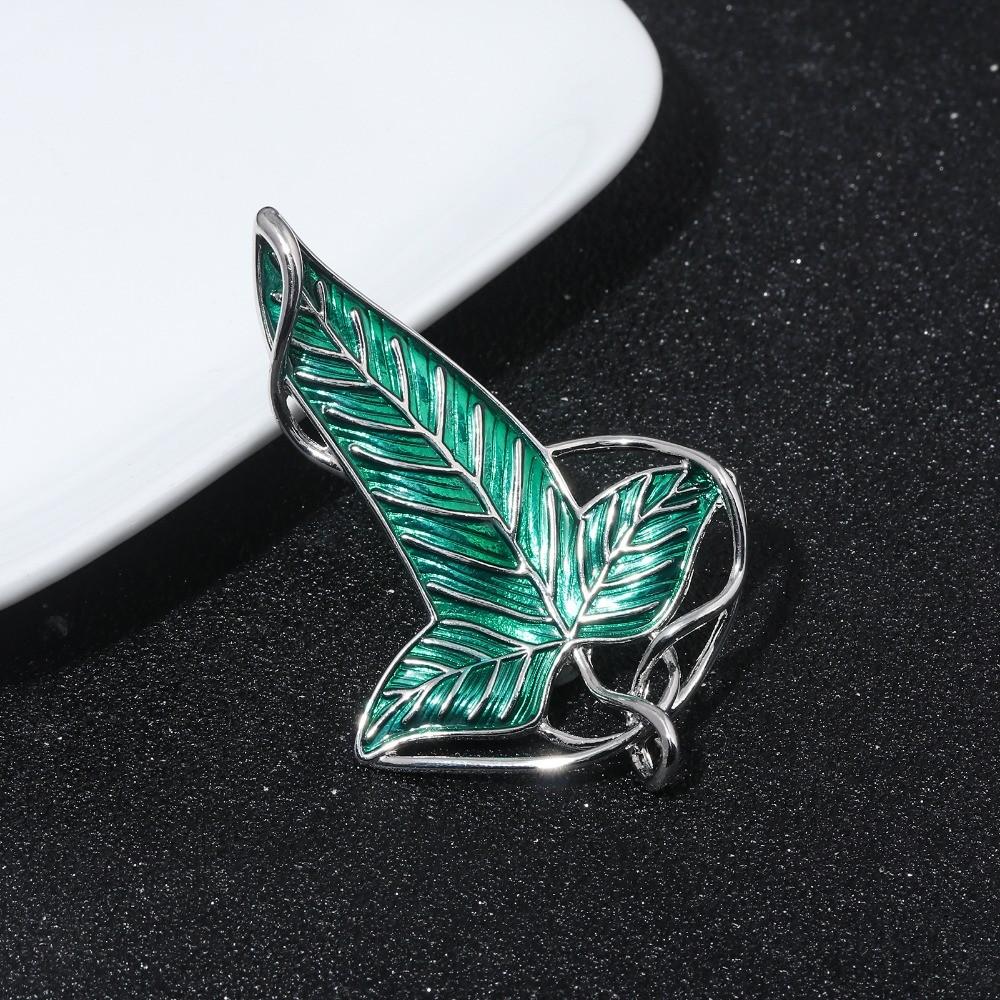 The Lord of the Rings Green Leaves of Lorien Brooch Pin Elf King Tolkien  Galadriel Legolas Aragorn Badge Pin Unisex Gifts