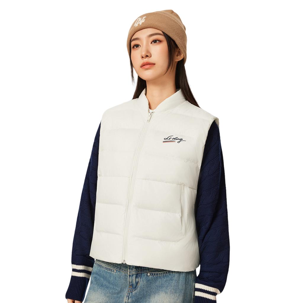 Li-Ning Stand Collar Letter Down Vest Women Vest AMRV040-1