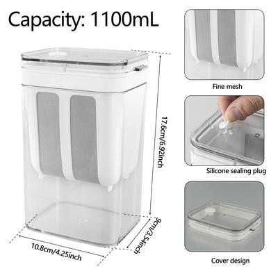 1 Stuk Griekse Yoghurt Zeef 1100 ML Fijnmazige Yoghurt Filter met Transparant Deksel Compacte Kaas Yoghurt Wei Separator Voedselkwaliteit Yoghurt