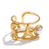 Eetit Ocean Style Seahorse Starfish Shell Open Adjustable Ring PVD Plated Golden Holiday Finger Adjustable Jewelry Wholesale