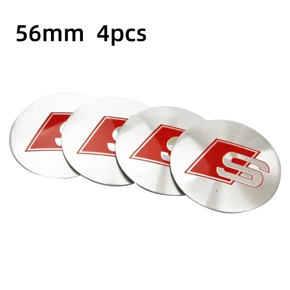 For Audi A856/60/65/70/75mm Car Badge Wheel Center Cover Stickers Hub Caps Decal For Audi A3 A4 A6 A7 A8 Q3 Q5 Q7 S3 S4 S5 S6 RS3 RS4 Sline