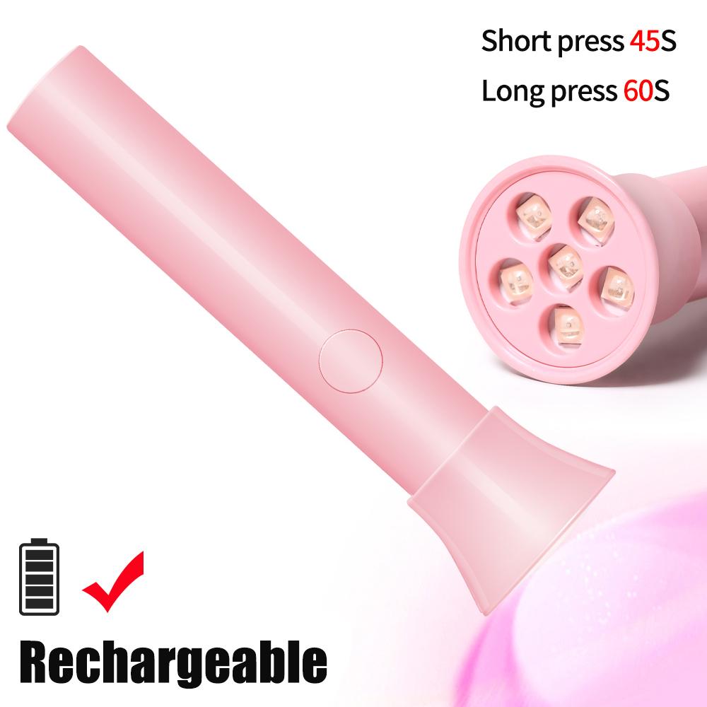 Battery Included Portable Nail Dryer Lamp UV LED Nail Light Quick Drying Light For Curing All Nail Gel Rechargeable Home