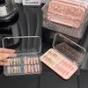Transparente Schmuckschatulle aus Kunststoff Aufbewahrungsbox für Press-on-Nägel Rechteckig Präsentation für Falschnägel Salon-Essentials Behälter mit Deckel