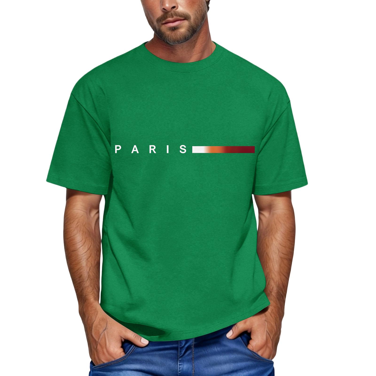 

Мужская свободная повседневная футболка с принтом флага и букв, топ с коротким рукавом XXXXXL зелёный