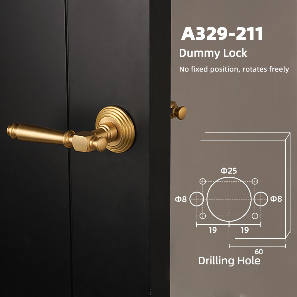 DOOROOM Luxury Brass Door Lock Modern Interior French Bedroom Door Handle Delicate Simple Room Living Room Furniture Hardware