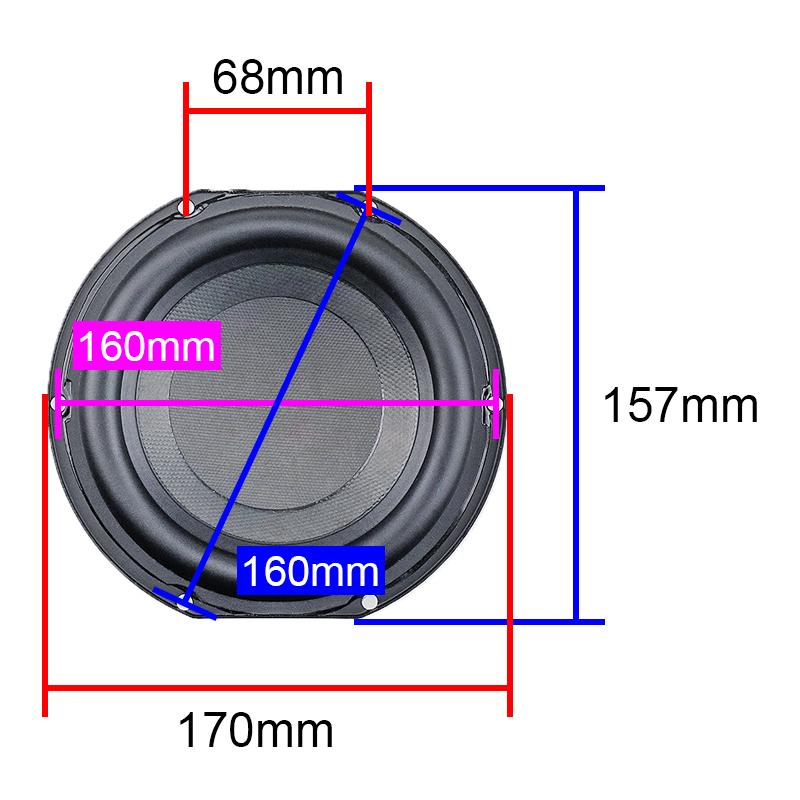 GHXAMP High-quality 6.5 inch 170mm Subwoofer Speaker Large Rubber Edge Woofer for Harman OEM 4OHM 60W 1PC