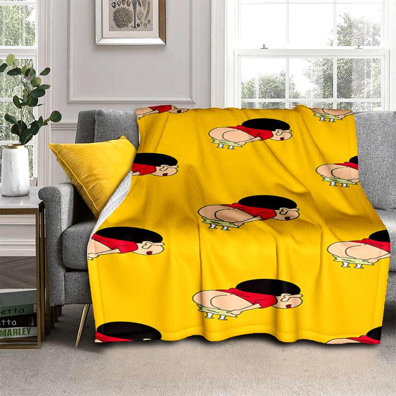 Crayon Shinchan Anime Family Towel Blanket Sofa Blanket Home Decor Sheet Digital Printing Nap Blanket