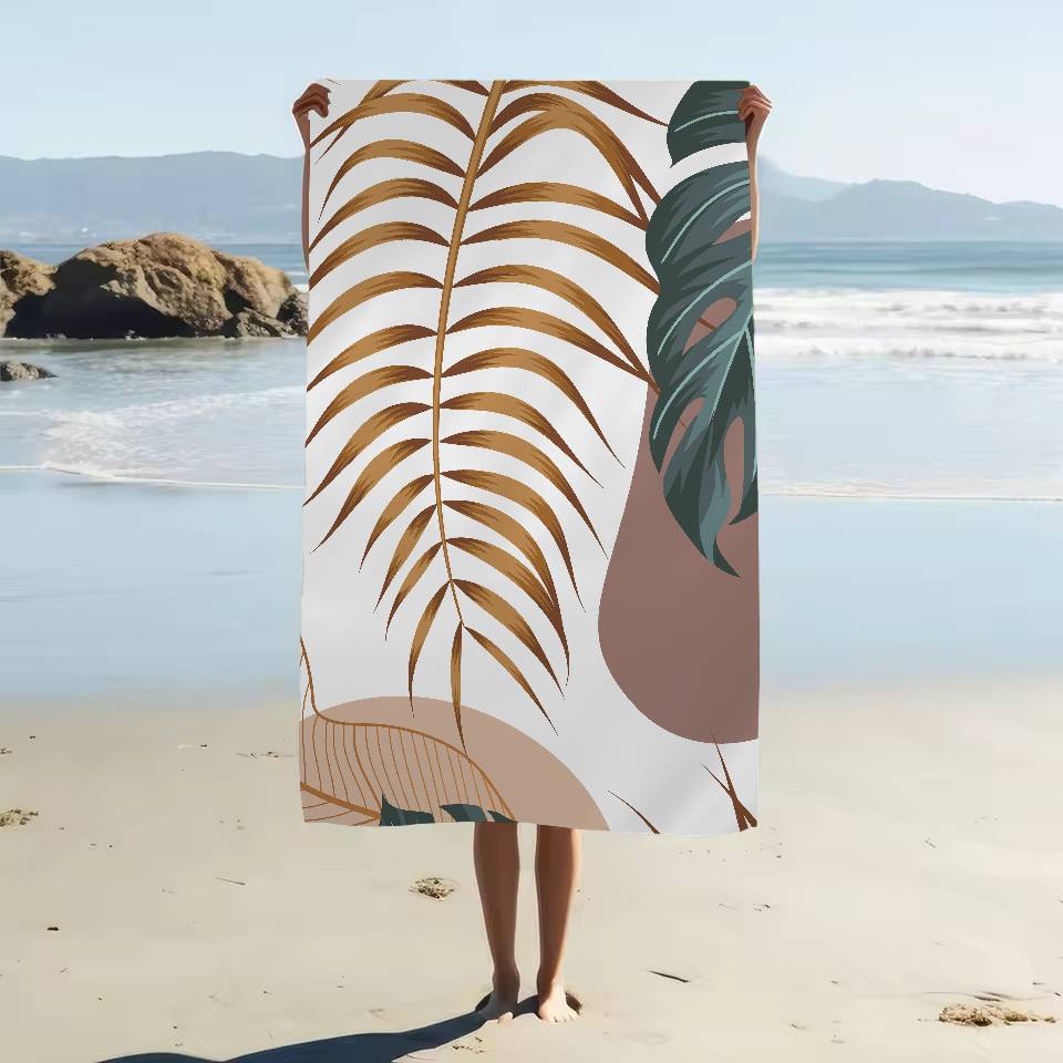 Tropical Plant Pattern Print Cartoon Beach Towel Cute Kawaii Room Decor Bath Girls Children Hand Towels For Bathroom Shower