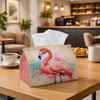 2D Flat,1pc Artistic Bird Illustration - Flamingo Watercolor, Rectangular Tissue Box, Kitchen Table Layout, Convenient and Easy To Clean, a Daily Desk
