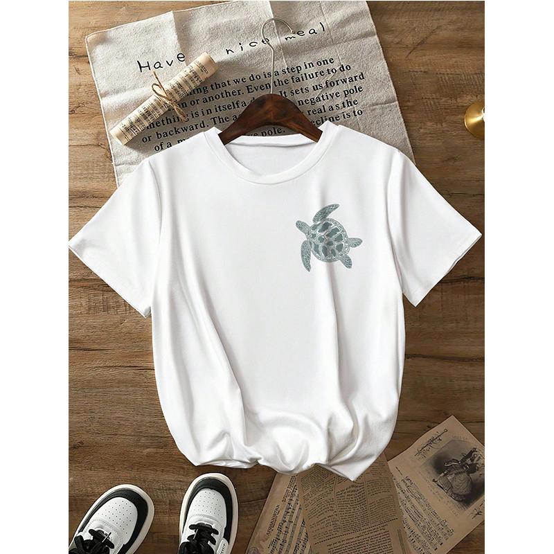 Casual Sea Turtle Print Tshirt Summer Beach Malibu Surfing Diving Seattle Beach Graphic Tees Tops Unisex Graphic T Shirt Clothes