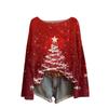 Ladies' Fashionable Casual Long Sleeved Christmas Printed Round Neck Knitted Yarn