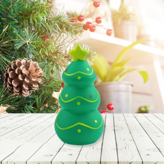 Interactive Christmas Pet Toy Bite-Resistant Teeth-Cleaning Built-in Sound Squeaker Rubber Toy for Dogs