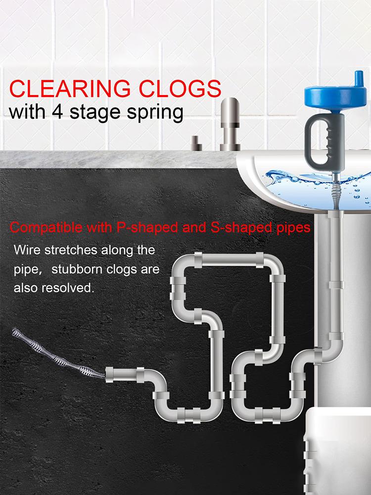 Toilet Sink Drain Unblocker Sewer Pipe Plunger Dredge 3/5/7 Meters Handheld Extendable Bathroom Kitchen Cleaning Tools