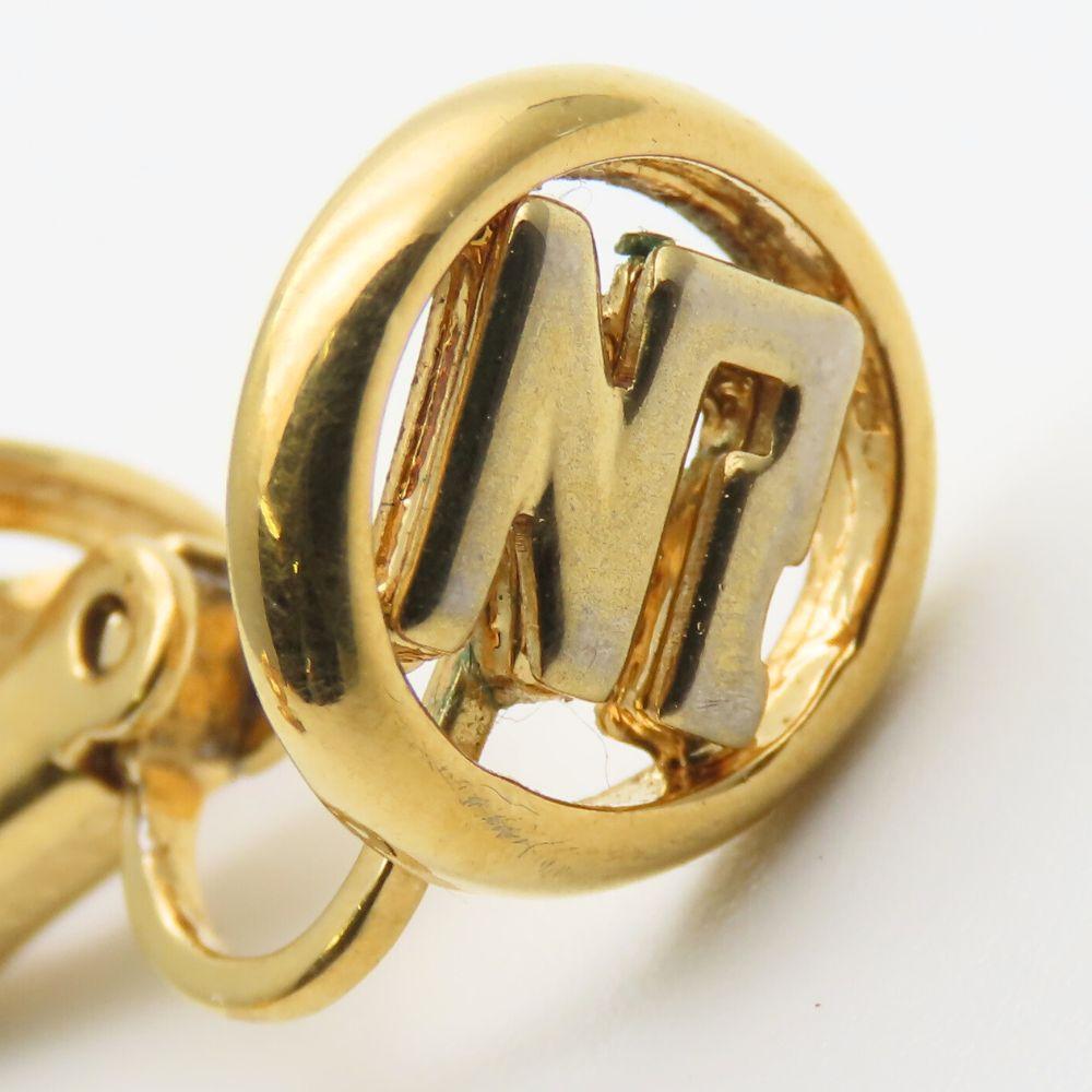 Used NINA RICCI Earring metal 3.2g gold logo