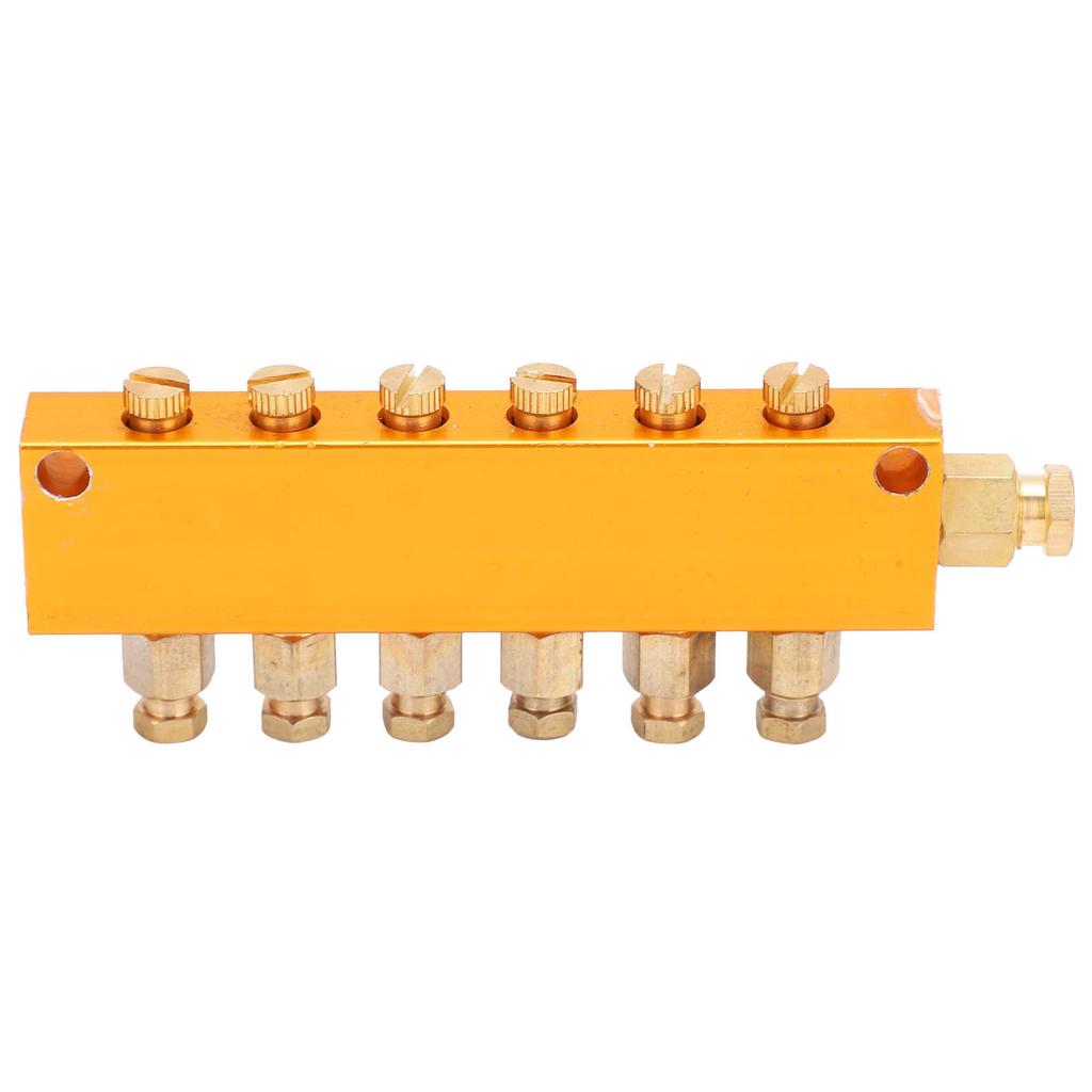 Rozdělovač oleje Nastavitelný mosazný mazací pístový separátor Dělicí ventil Mazací systém 1 vstup 6 výstupů