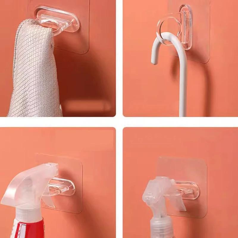 10Pcs Household Wall-Mounted Multi-Functional Round Hook, No Punching Seamless Paste, Storage Shelf, Kitchen, Bathroom