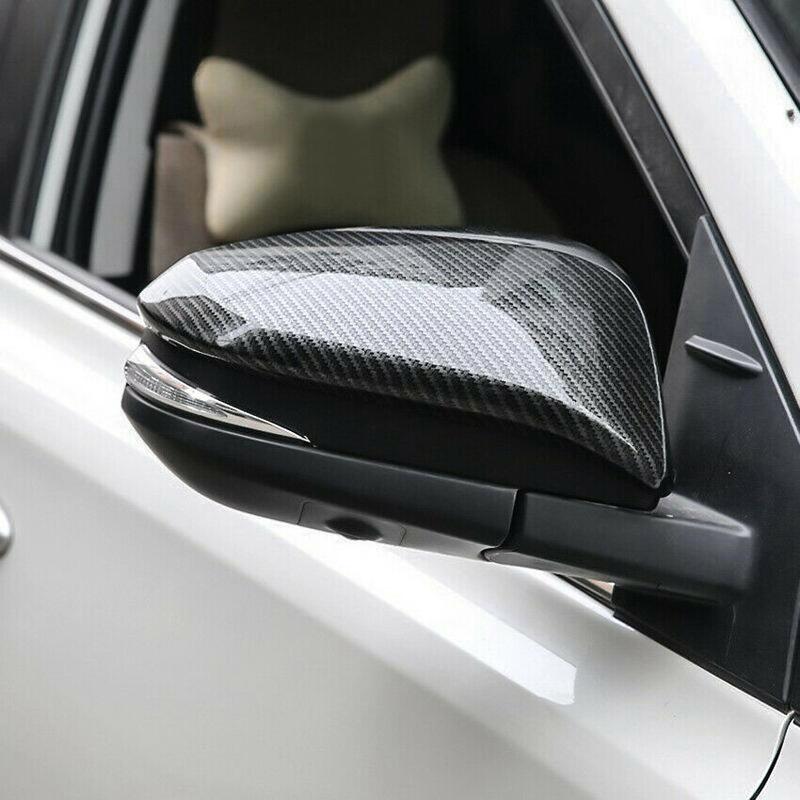 Carbon Fiber Side Rear View Mirror Cover Cap Decor Trim For Toyota Hilux Revo Vigo Fortuner Highlander RAV4 Innova-M53K
