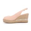 Sandales espadrille compensée tissu rose pastel Femme US POLO
