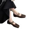 Fashion 2025 New Square Toe Comfortable Casual and Versatile Spring and Summer Flat Shoes Elegant and Fashionable Retro Women's Shoes