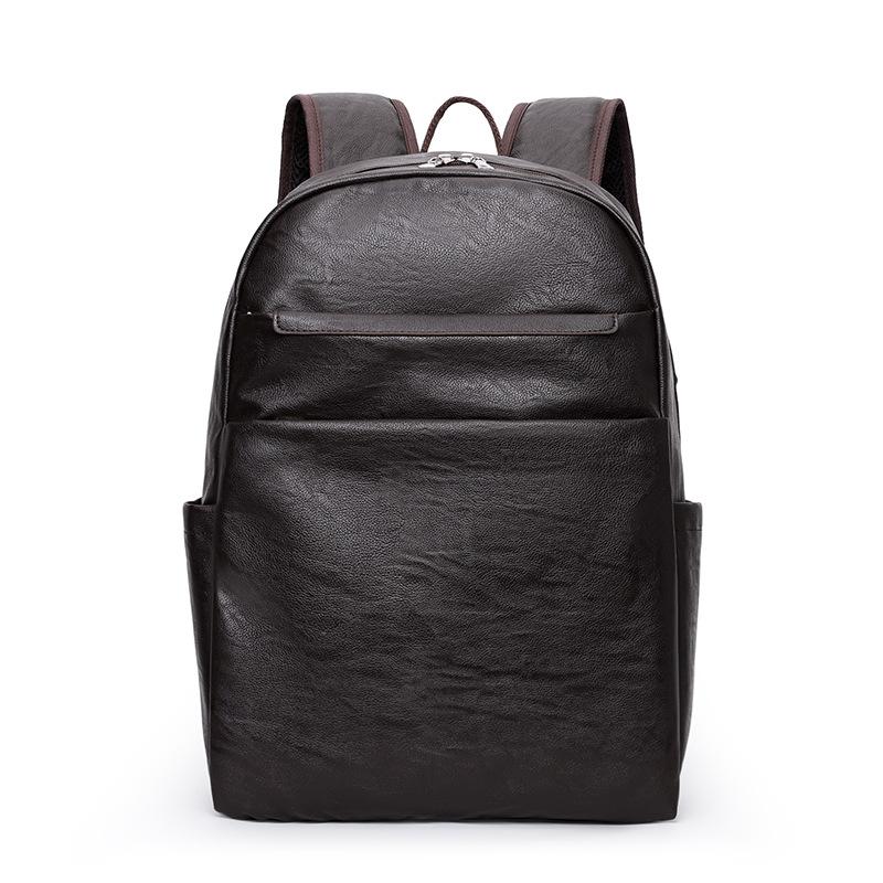 Men's Business Commuting Backpack, Large-capacity Student Travel Computer Backpack, Pu Leather Casual Backpack