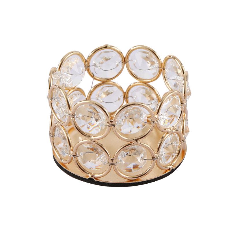 Golden Candle Holder European Crystal Candle Holder Creative Iron Candle Holder Candle Dinner Candle Cups