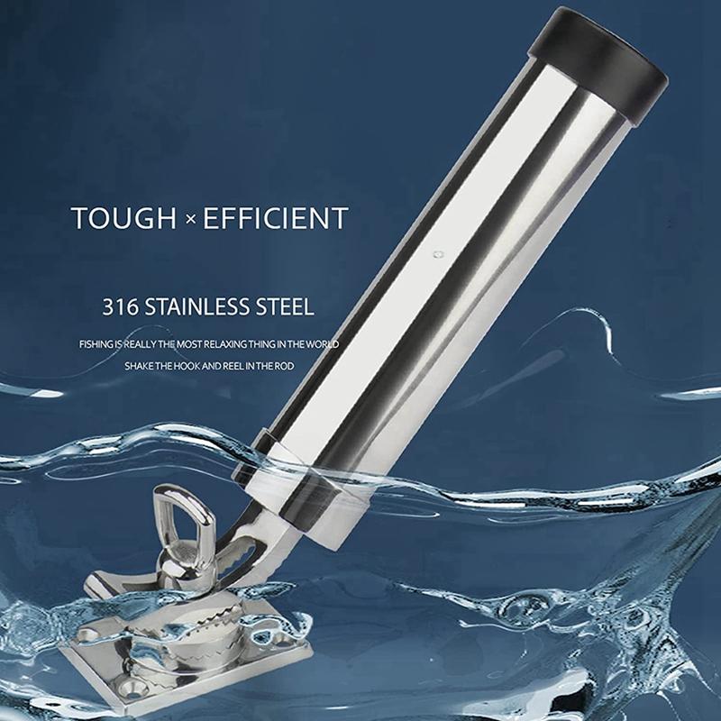 NEW-Adjustable Fishing Rod Holder For Boat,Stainless Steel Fishing Rod Holder Deck Mount For Marine Boat Yacht