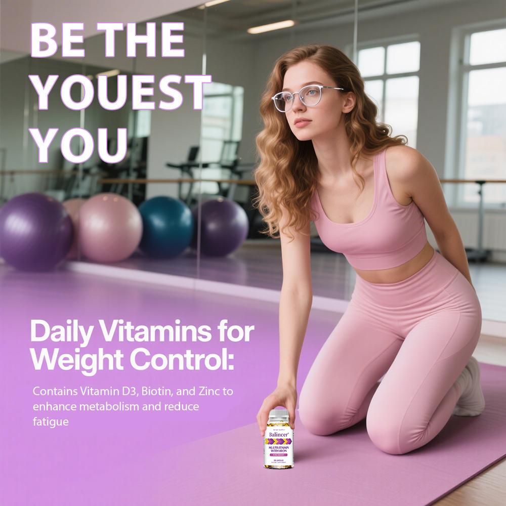 Daily Multivitamin With Iron Capsules 60 Day Supply Micronutrient Blend 120 Count
