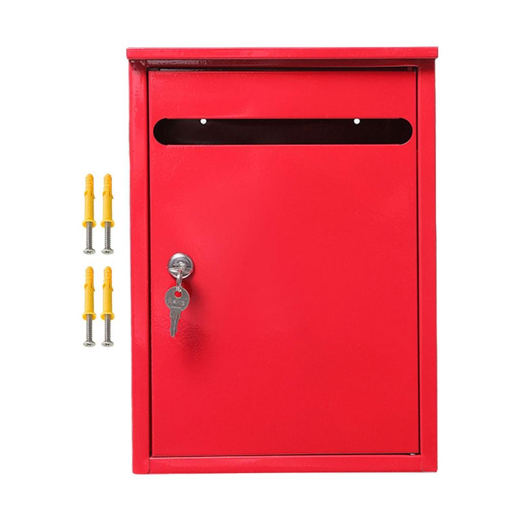 Wall Mount Locking Mailbox Townhouse Weatherproof Office Corridor Office Business Villa Area Family Residence Metal Post Box