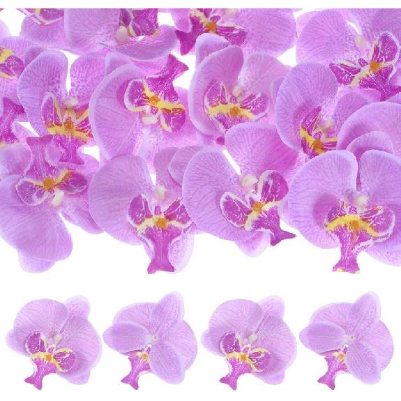 20-Pack Artificial Orchid Flower Heads, Silk Faux Butterfly Flowers Head for Wedding/Bouquet/Bridal/Party Decor, Fake Phalaenopsis Petals Bulk [2.76