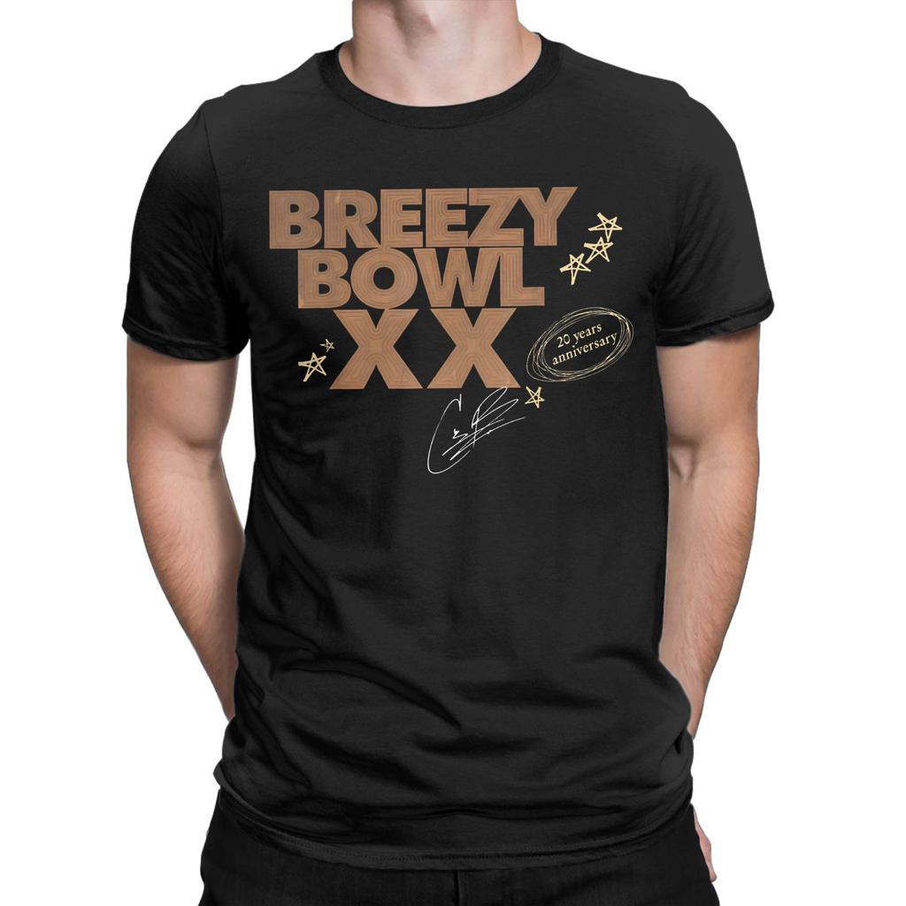 Men Rapper Chris Brown Breezy Bowl XX Tour T Shirts Pure Cotton Clothing Fashion Short Sleeve Crew Neck Tees Plus Size T-Shirts