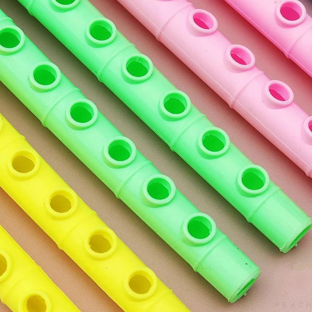20 Pcs 6 Holes Long Flute Plastic Party Favor Toys Fun Educational Toy  Children