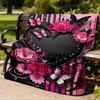 1pc Butterfly Heart Outdoor Blanket - Soft Flannel Cozy for Travel & Camping - All-Season Warm Bed Cover, Machine Washable Yy251229109