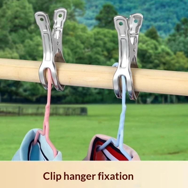 5Pcs Non-Slip Windproof Stainless Steel Laundry Clips Durable for Socks Towels Home Bathroom Balcony Use