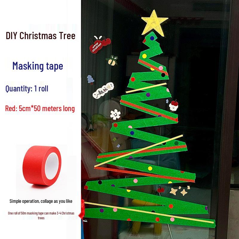 Budget-Friendly DIY Crepe Paper Christmas Tree Decoration Kit for Windows