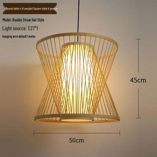 Bamboo Weave Pendant Light for Tea Room, Restaurant, or Bar – Simple Japanese Style