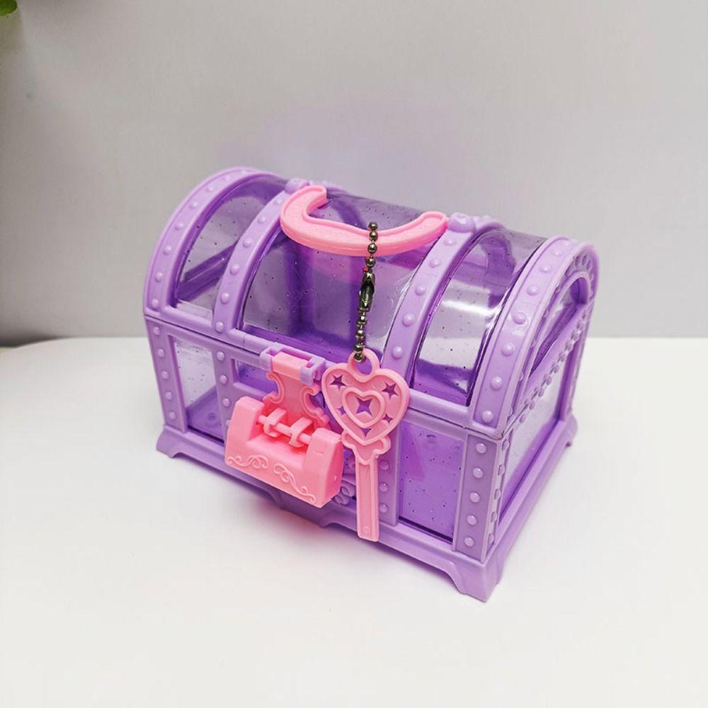 With Lock Cute Makeup Box Pretend Play Treasure Chest Mini Box Kids Jewelry Box Women Girls