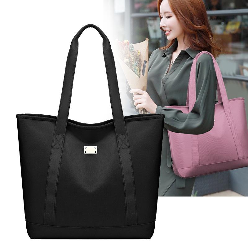 Women's Bag Solid Color Simple Tote Bag Casual Large Capacity Korean Version Women's Trend Versatile Shoulder Bag