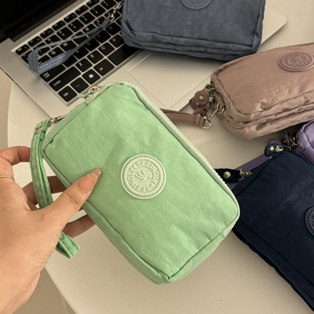 Large Capacity Men Cloth Wallet With Lanyard Nylon Phone Bag Korean Style Simple Money Bag Unisex