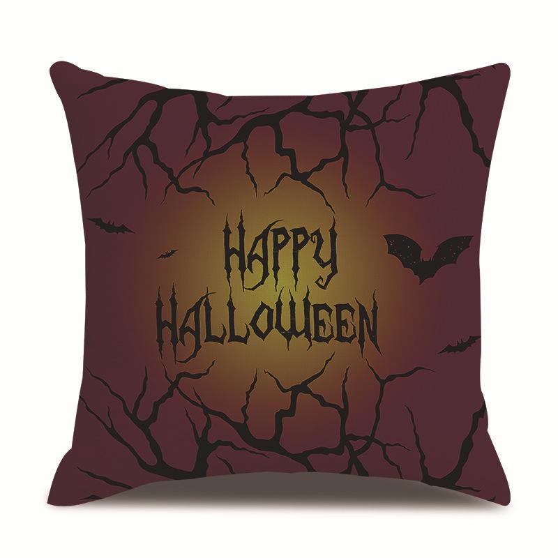 Halloweenský lněný povlak na polštář Tištěný povlak na polštář
