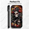 Catrina Beautiful Rose Girl Skull Soft Phone Case for iPhone 16 16E 17 Air 15 Pro Max 14 Plus 13 Mini 11 12 7 Black Cover Back S