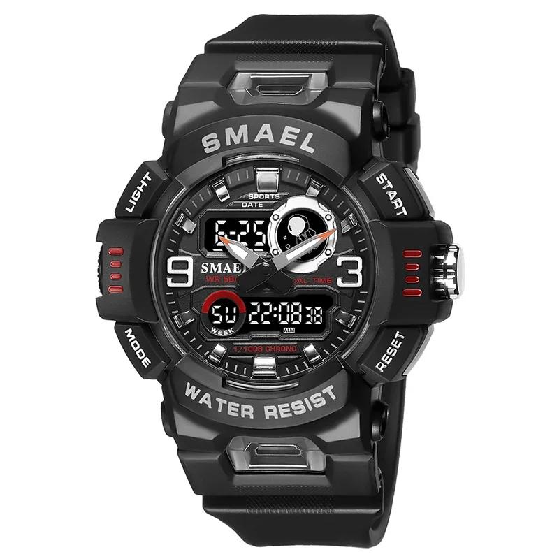 SMAEL Digital Watch LED 50m Waterproof Military Wristwatch Male Clocks Mens Watches Stopwatches Alarm Clock Sport Watches 8063