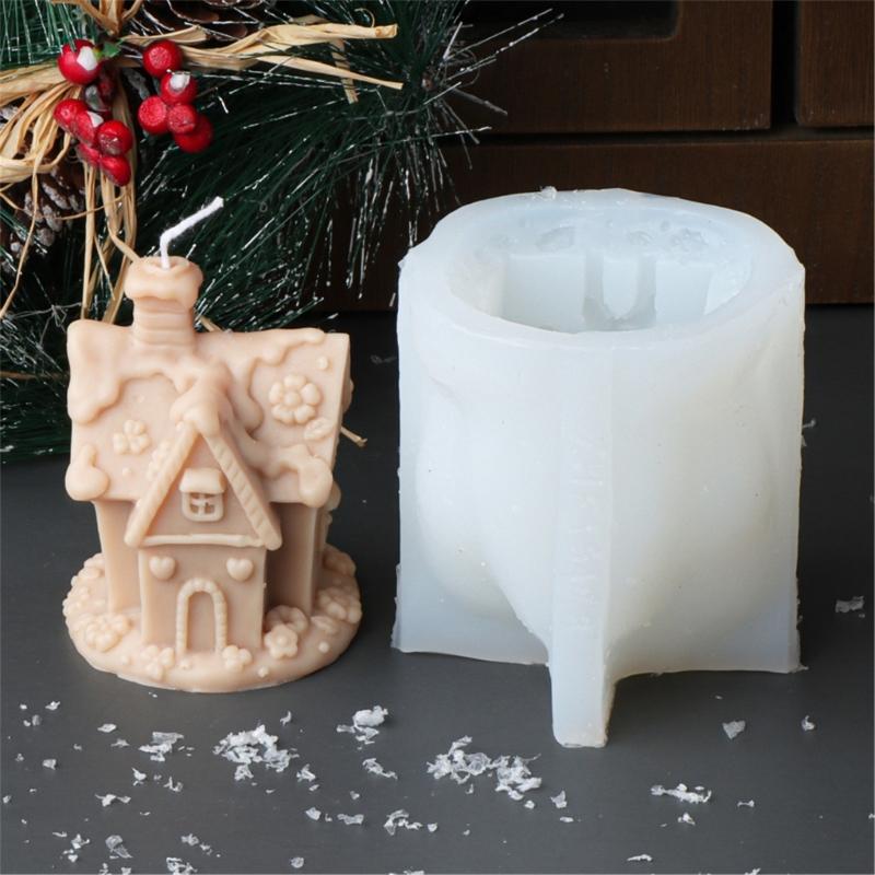 Silicone Moulds House Shape Candle Molds Ornament Christmas House Castings Molds Plaster Molds Epoxy Resin Molds