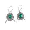 Rare Malachite Gemstone 925 Sterling Silver Jewelry Handmade Hook Earrings 1.86" EE-78-18