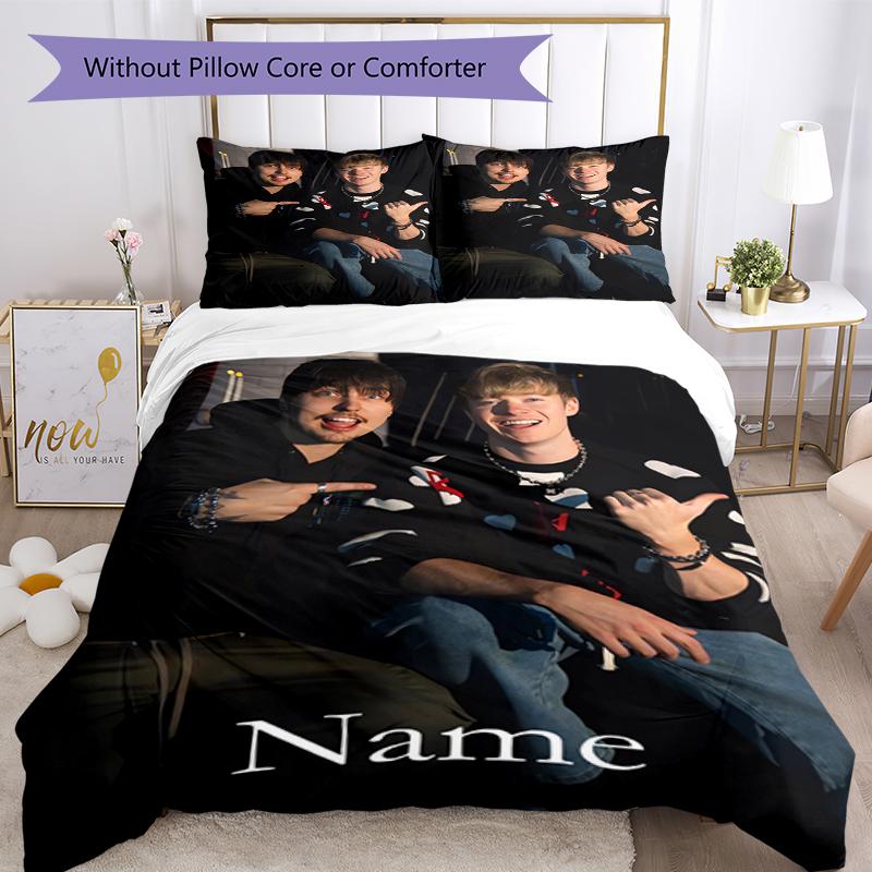 3pcs Custom Name Sam and Colby Bedding Set Duvet Cover Closure Includes 1 Duvet Cover & 2 Pillowcases, Soft and Comfortable for All Seasons.