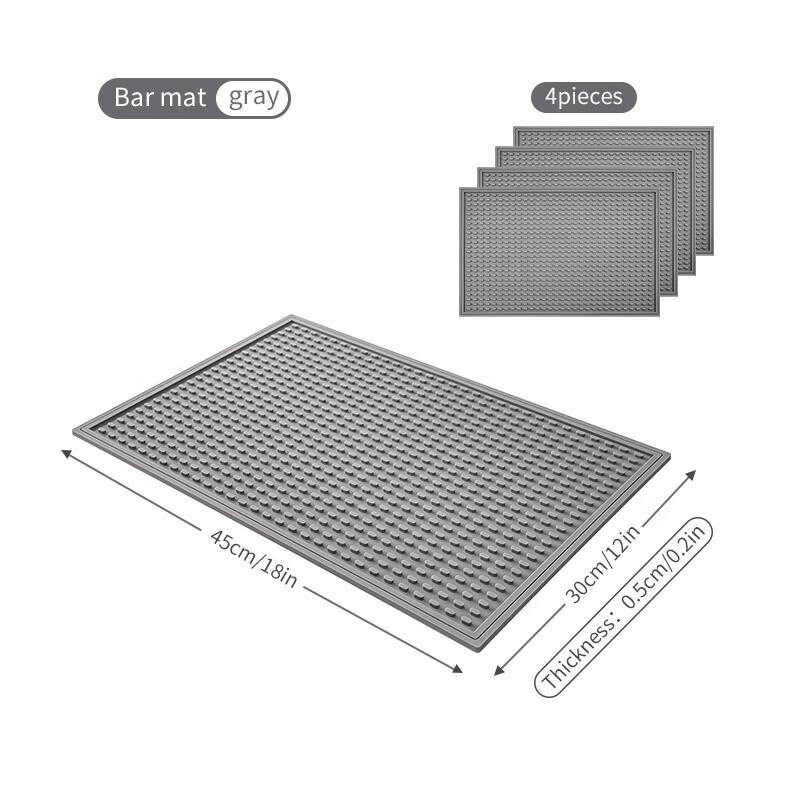 Ruhan Connectable Non-slip Draining Bar & Cup Mat Set